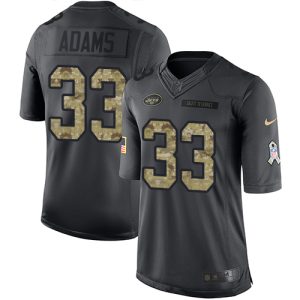 Gorgeous Jets #33 Jamal Adams Black Men's Stitched NFL Limited 2016 Salute To Service Jersey