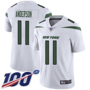 Exceptional Jets #11 Robby Anderson White Men's Stitched NFL 100th Season Vapor Limited Jersey