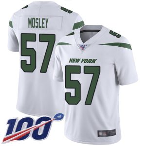 Exceptional Jets #57 C.J. Mosley White Men's Stitched NFL 100th Season Vapor Limited Jersey